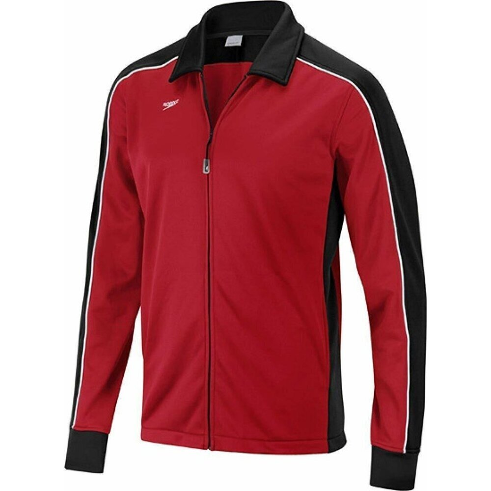 Speedo Youth Streamline Warm Up Jacket Speedo Vibrant BLK/Maroon Size Small New